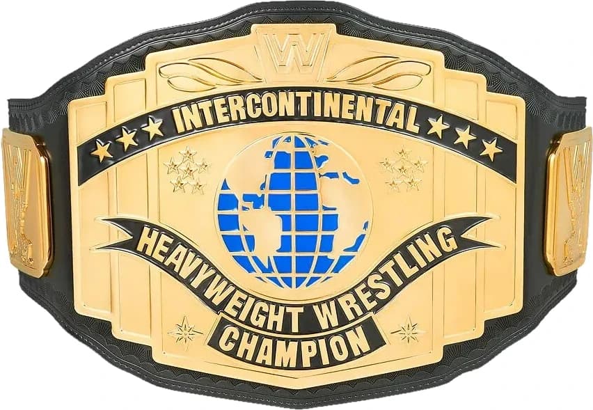 Replica championship title belt finished to display standard, plate by plate.