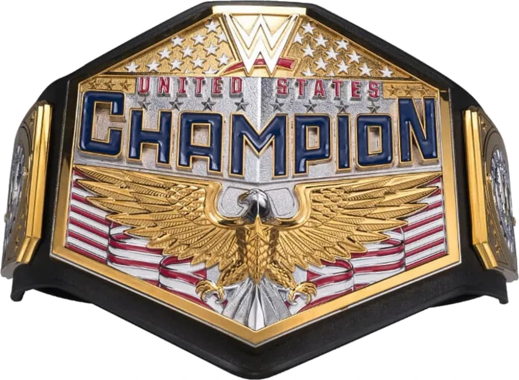 Replica championship title belt finished to display standard, plate by plate.