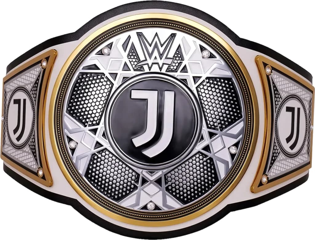 Replica championship title belt finished to display standard, plate by plate.