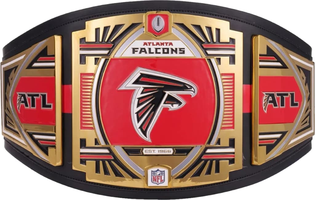 Replica championship title belt finished to display standard, plate by plate.