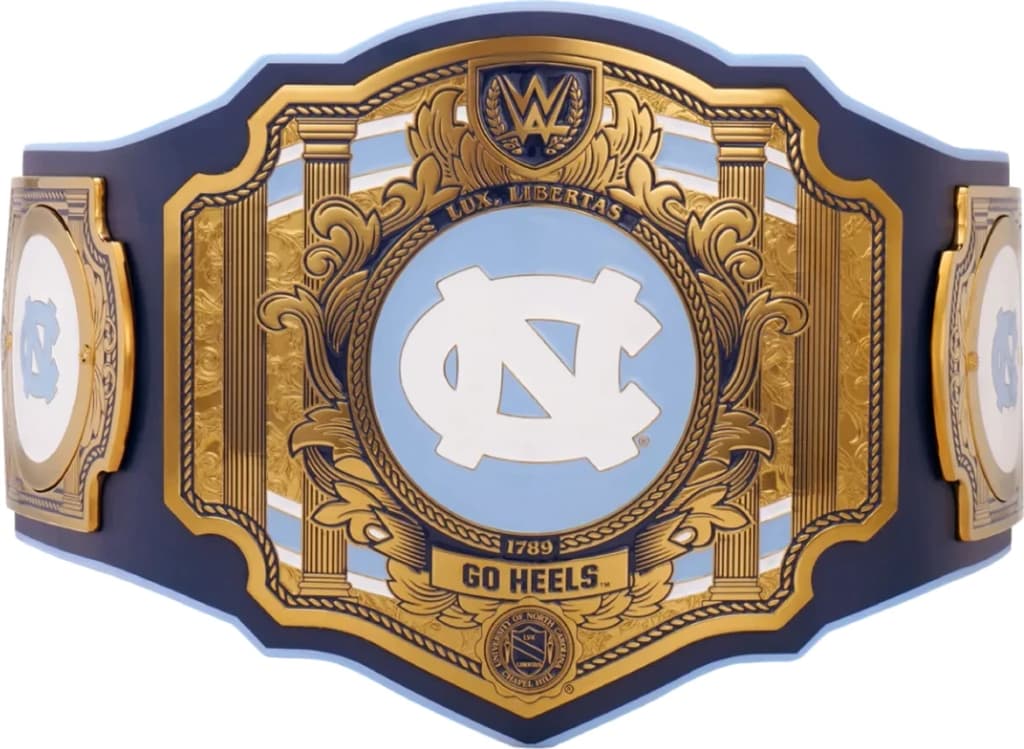 Replica championship title belt finished to display standard, plate by plate.