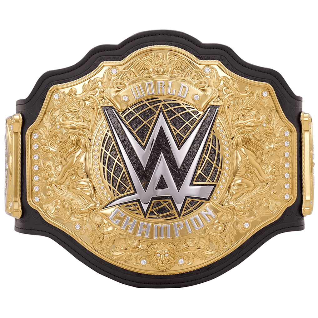 WWE World Heavyweight Championship Replica Title Belt with detailed plates, premium finish, ideal for collectors, cosplay, display, events & gifts.